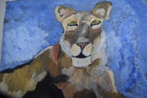 Painting of a lioness